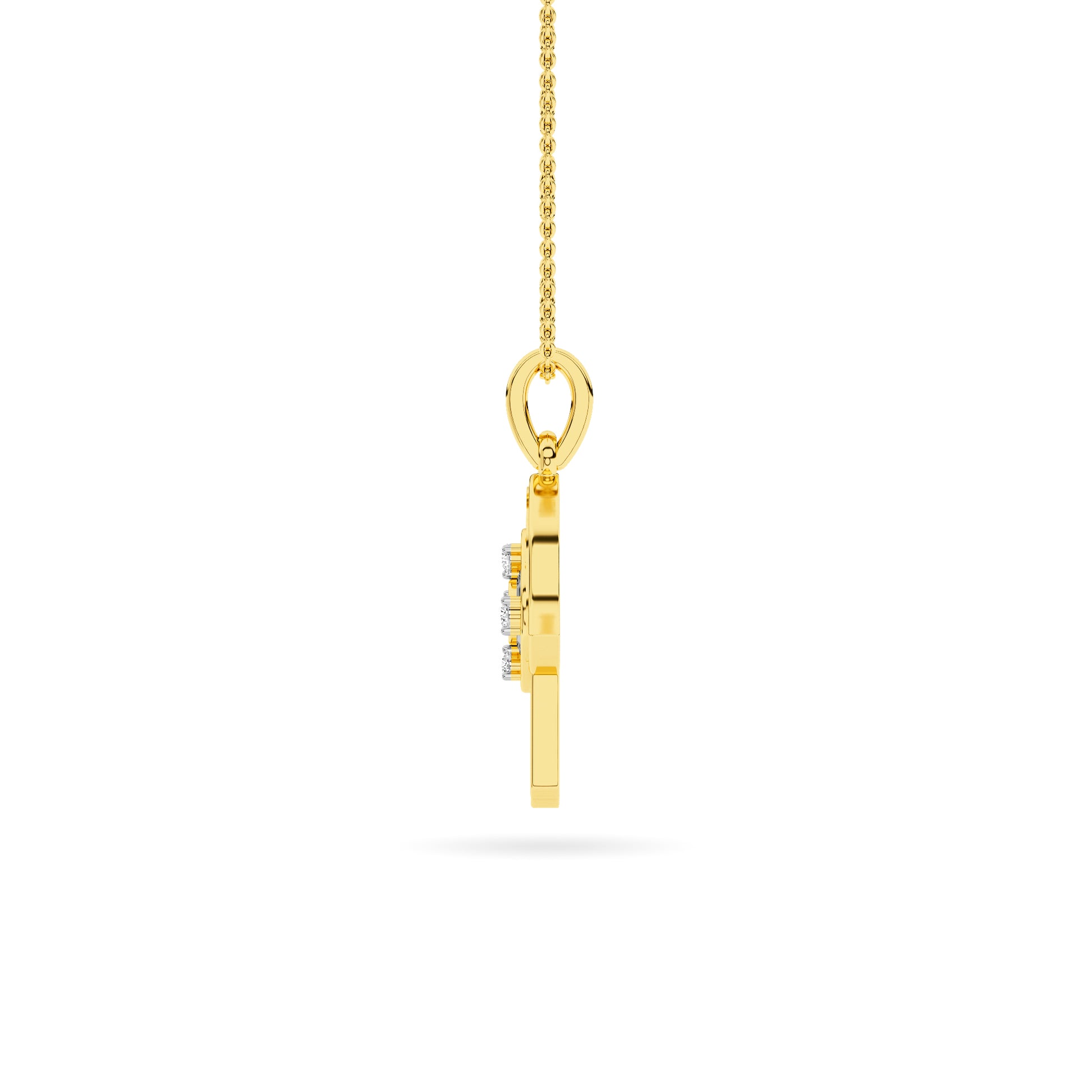 Yellow Gold Diamond Hamsa Hand Pendant