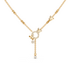14K Gold Butterfly Circle Diamond Lariat Necklace