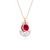 Rose Gold Ruby Tulip Diamond Pendant