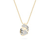 Yellow Gold Leaf Diamond Cluster Pendant