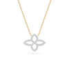 Yellow Gold Pavé Diamond Floral Pendant