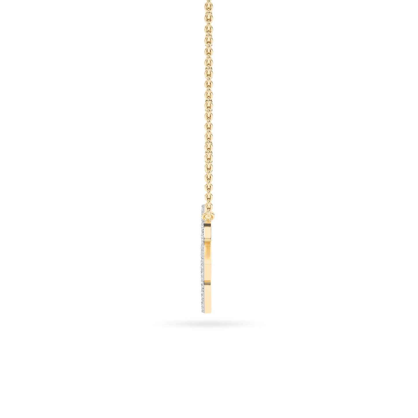 Yellow Gold Pavé Diamond Floral Pendant