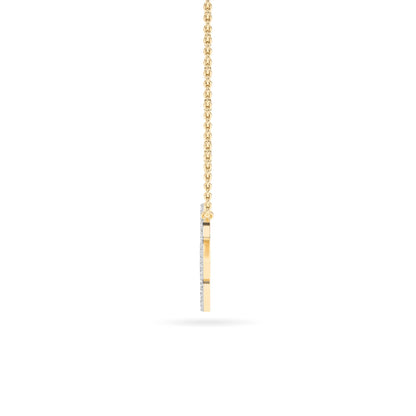 Yellow Gold Pavé Diamond Floral Pendant
