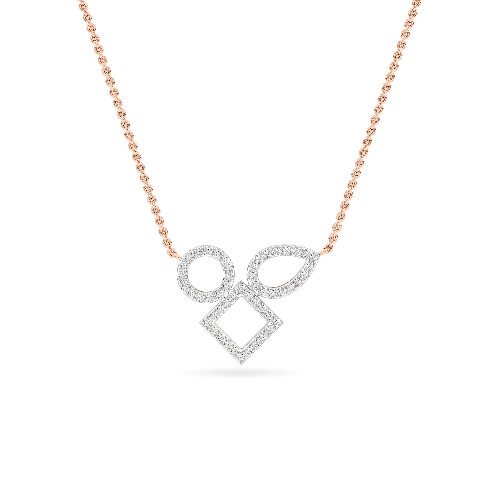 Rose Gold Multi-Shape Diamond Pendant