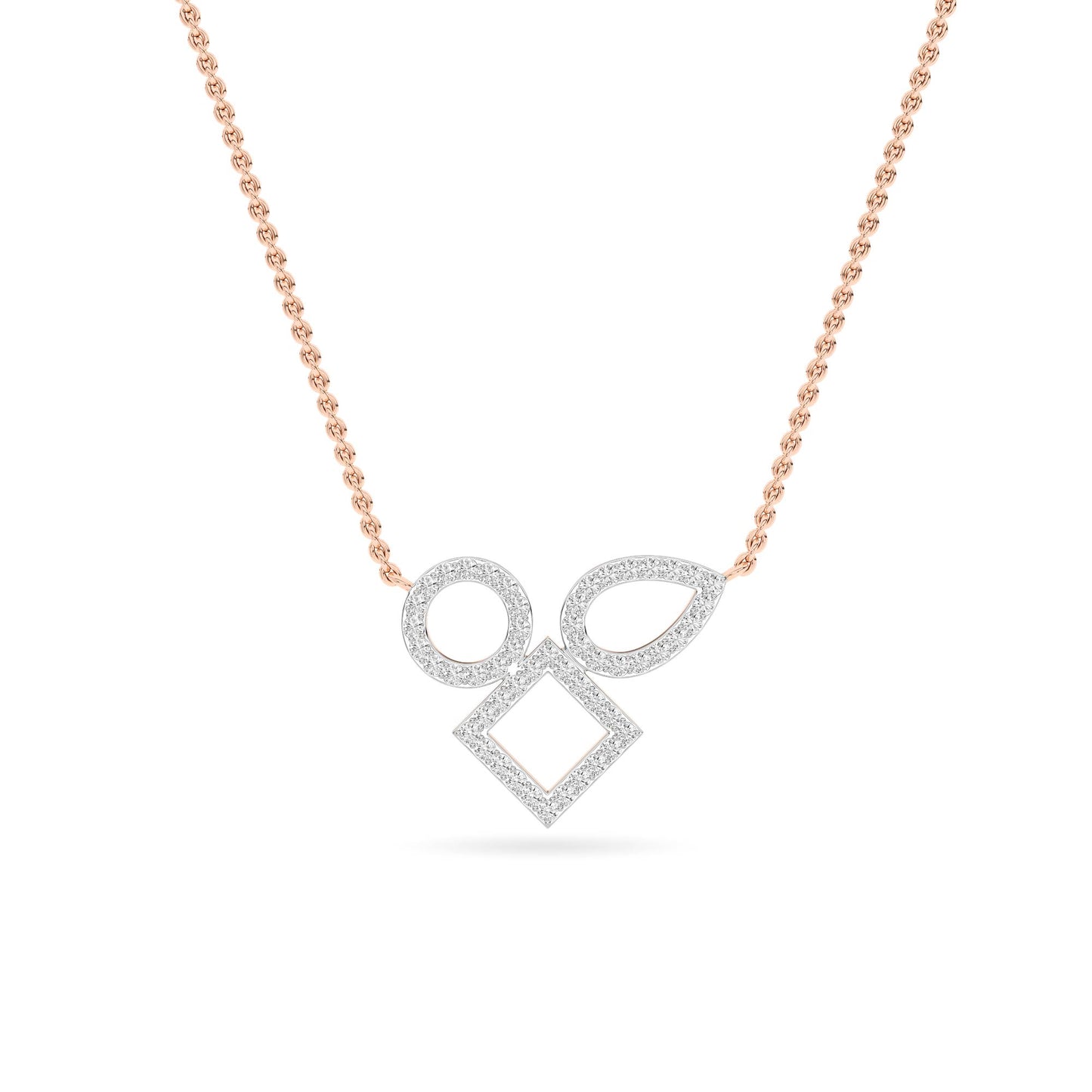 Rose Gold Multi-Shape Diamond Pendant