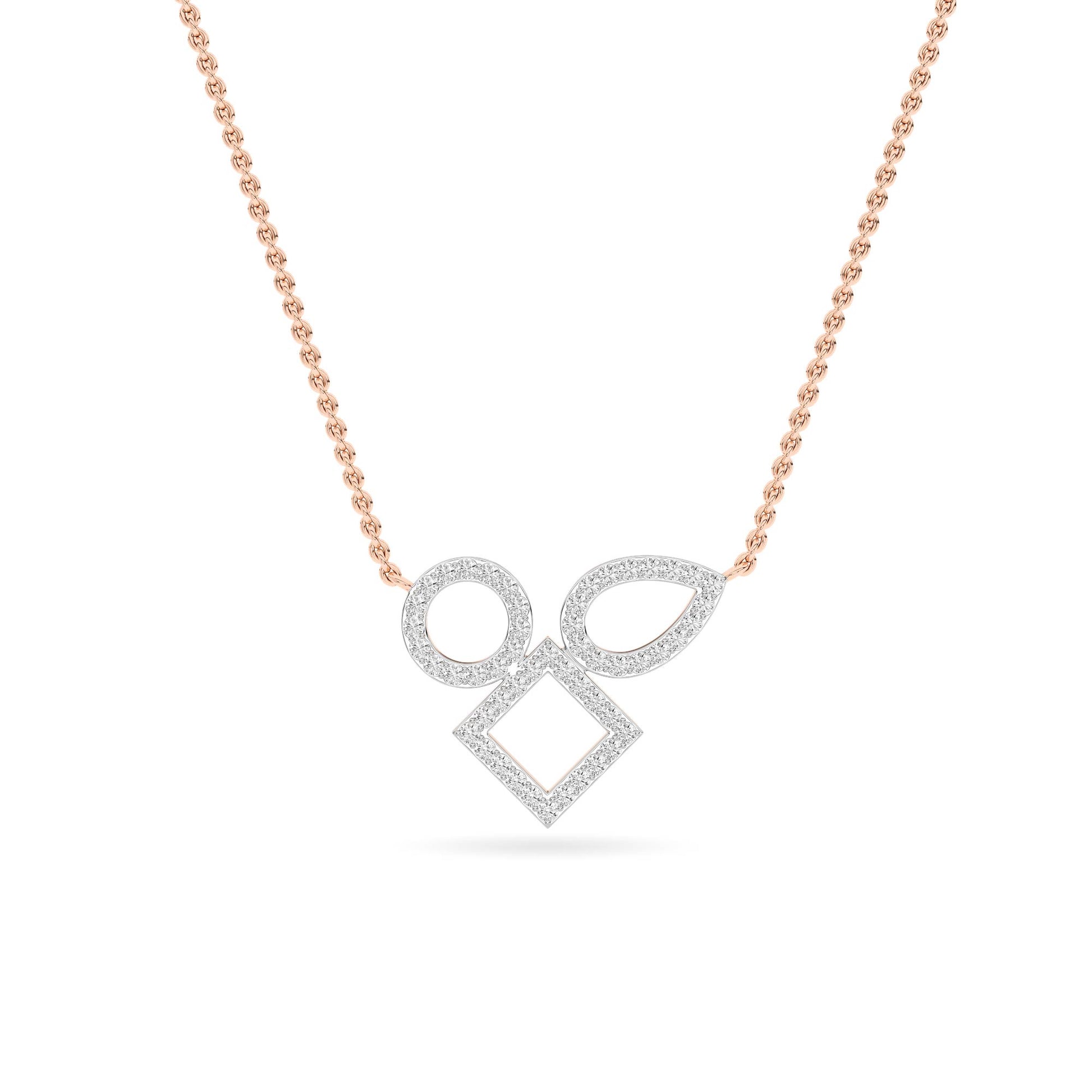 Rose Gold Multi-Shape Diamond Pendant