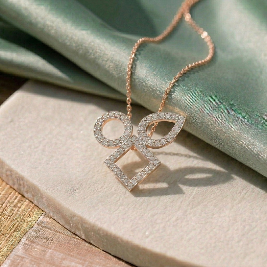 Rose Gold Multi-Shape Diamond Pendant