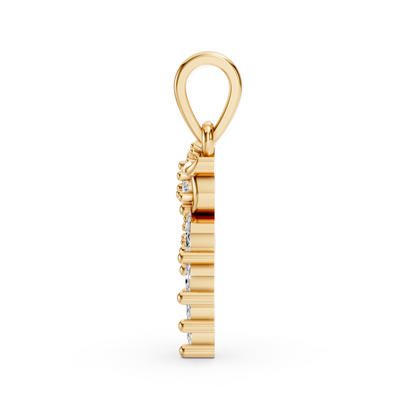 Gold Diamond Owl Branch Pendant