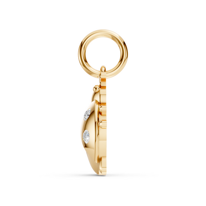 Yellow Gold Ladybug Solitaire Diamond Pendant