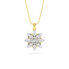 Yellow Gold Star Diamond Floral Pendant