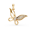 Gold Diamond Butterfly Wing Pendant