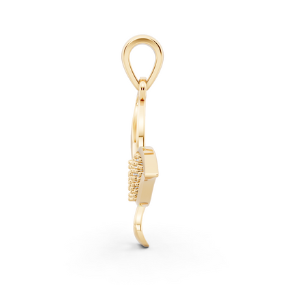 Gold Diamond Butterfly Wing Pendant