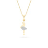 Yellow Gold Ballerina Cluster Diamond Pendant