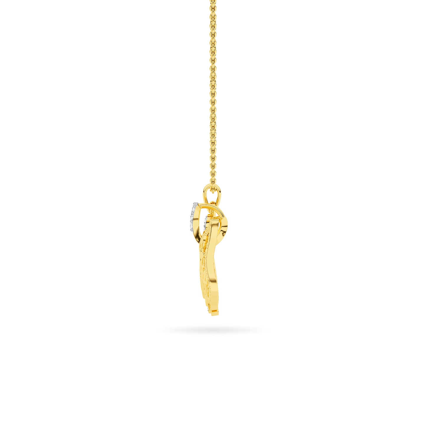 Rose Gold Orange Butterfly Diamond Pendant