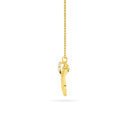 Rose Gold Orange Butterfly Diamond Pendant