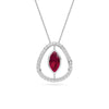 White Gold Ruby Marquise Open Teardrop Pendant