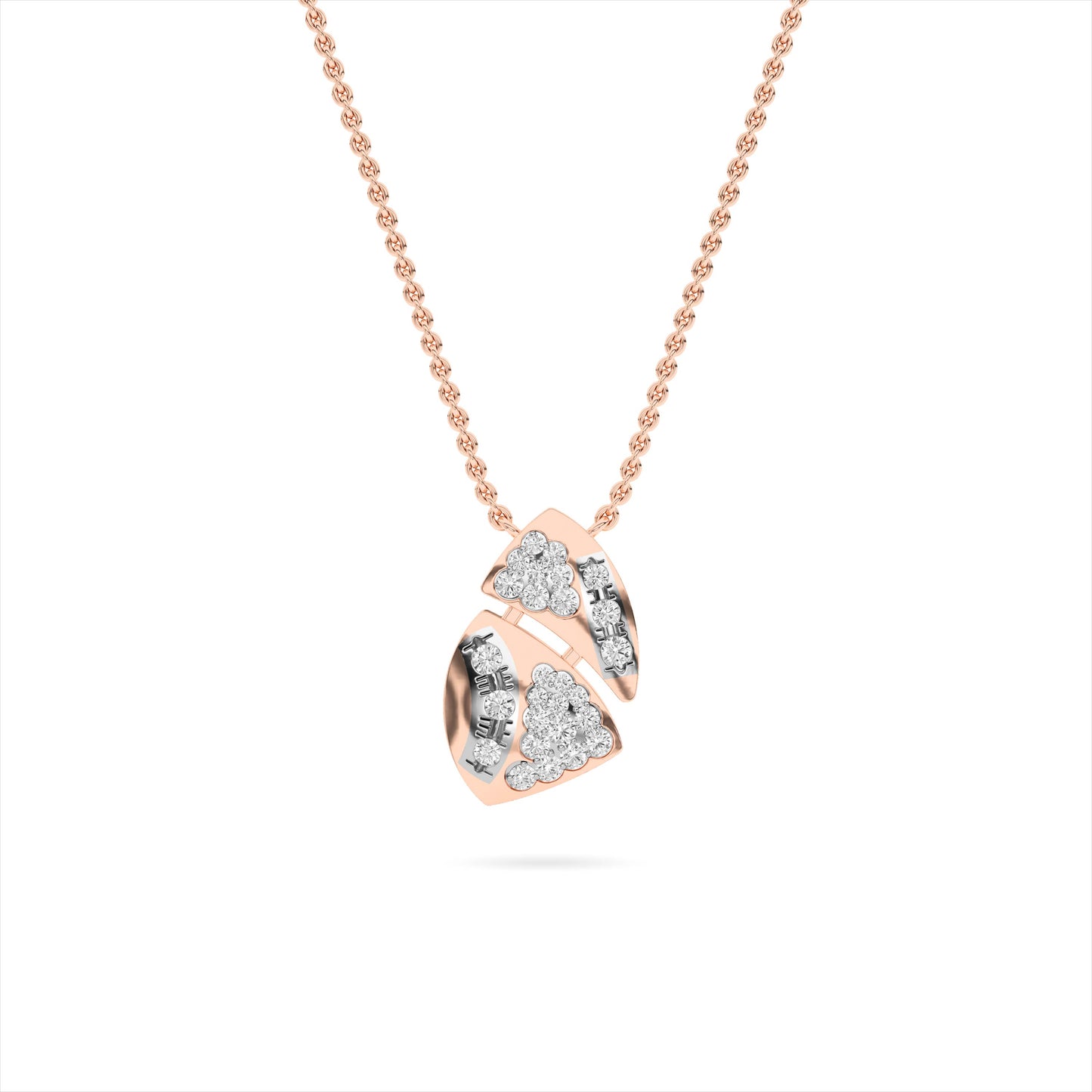 Rose Gold Floral Cluster Diamond Pendant