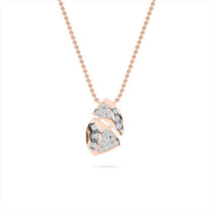 Rose Gold Floral Cluster Diamond Pendant