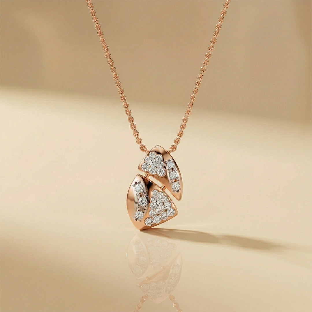 Rose Gold Floral Cluster Diamond Pendant