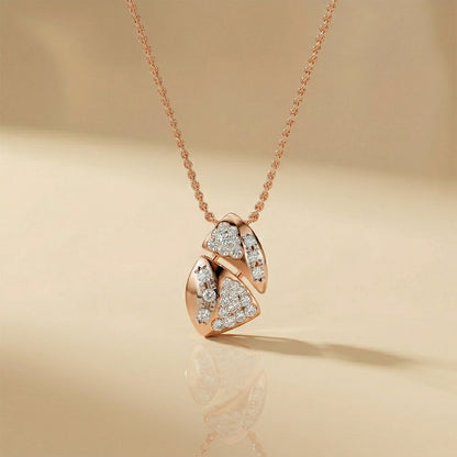 Rose Gold Floral Cluster Diamond Pendant