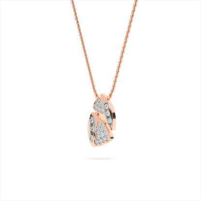 Rose Gold Floral Cluster Diamond Pendant