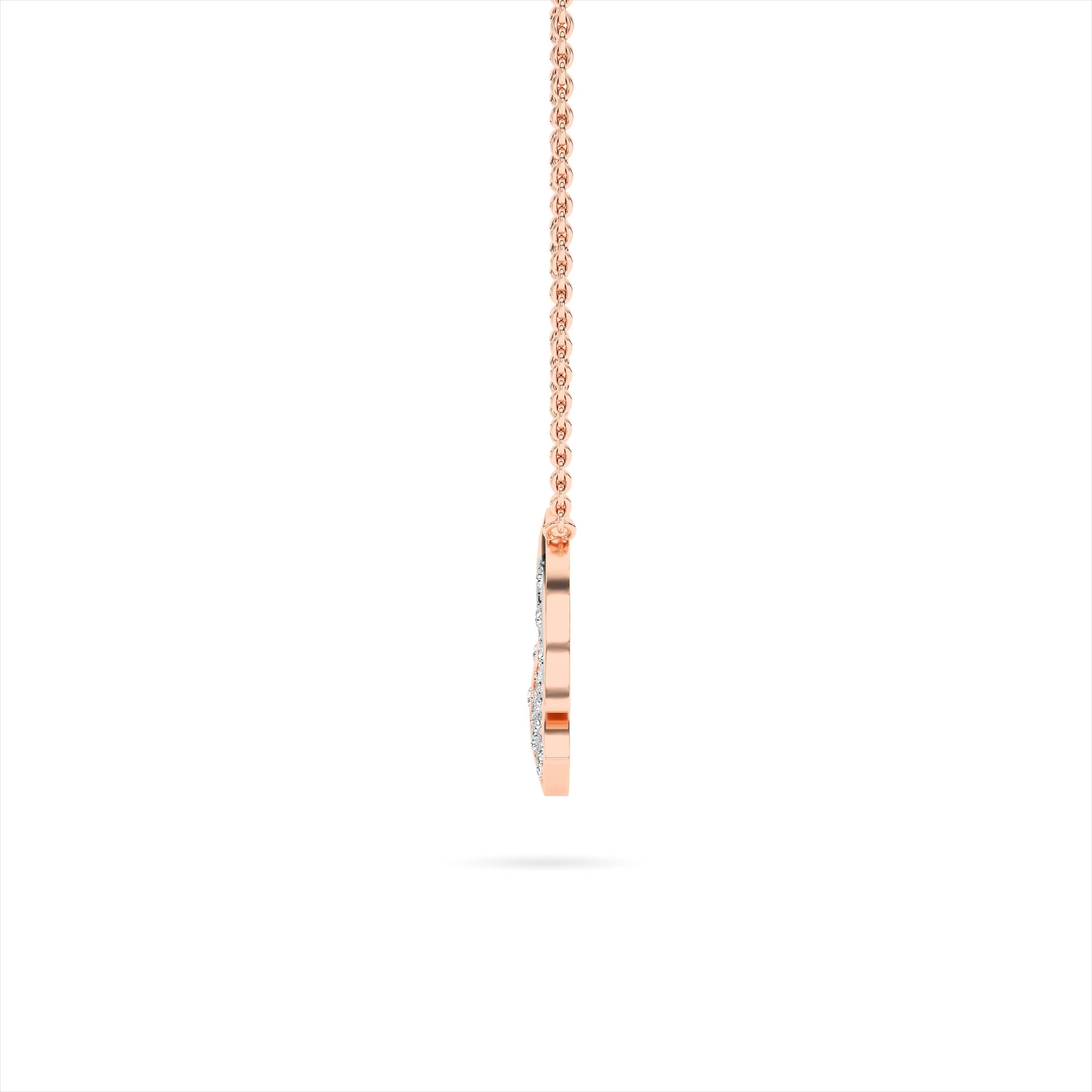 Rose Gold Floral Cluster Diamond Pendant