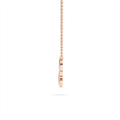 Rose Gold Floral Cluster Diamond Pendant