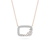 Open Rectangle Cluster Diamond Pendant 14K Rose Gold