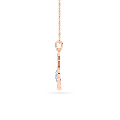 Rose Gold Spiral Diamond Pendant