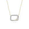 Yellow Gold Rectangle Scatter Diamond Pendant