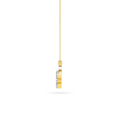 Yellow Gold Rectangle Scatter Diamond Pendant