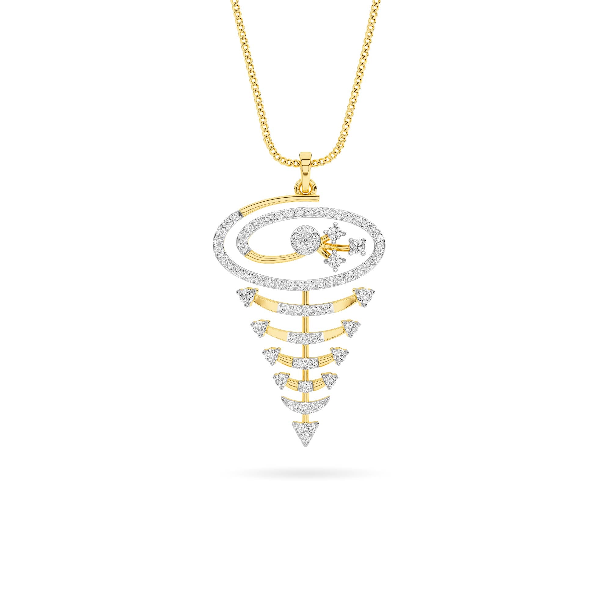 Rose Gold Spiral Diamond Pendant