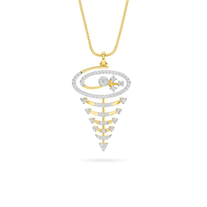 Rose Gold Spiral Diamond Pendant