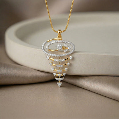 Rose Gold Spiral Diamond Pendant