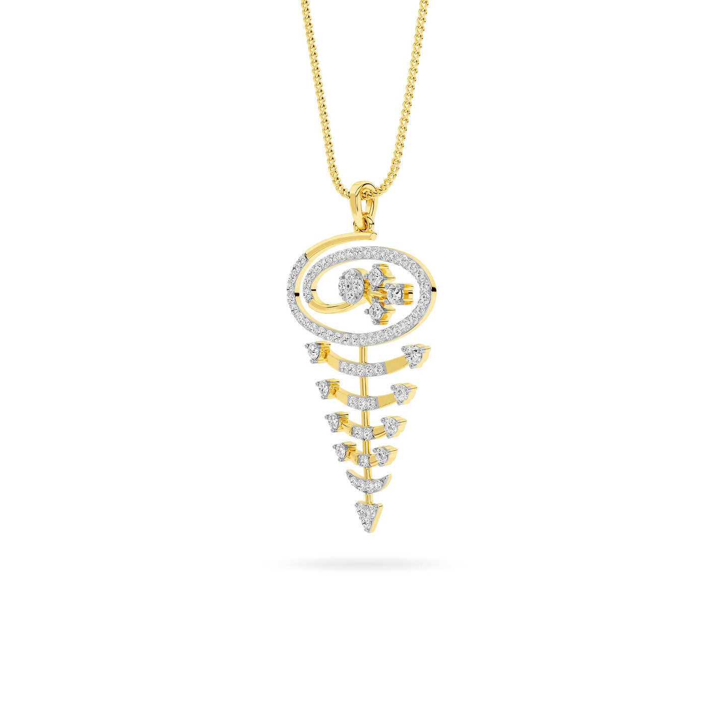 Rose Gold Spiral Diamond Pendant