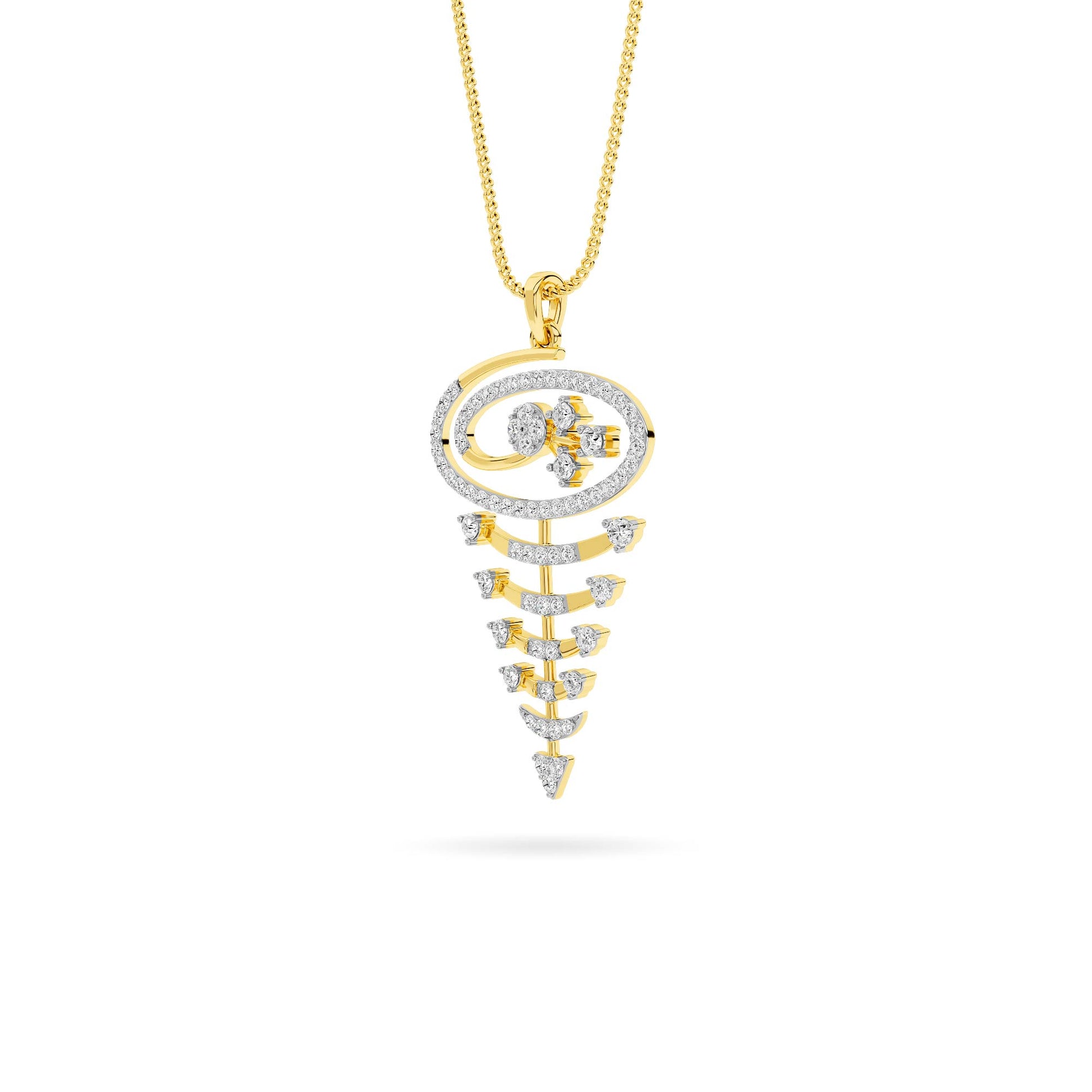 Rose Gold Spiral Diamond Pendant