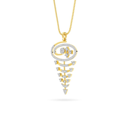 Rose Gold Spiral Diamond Pendant