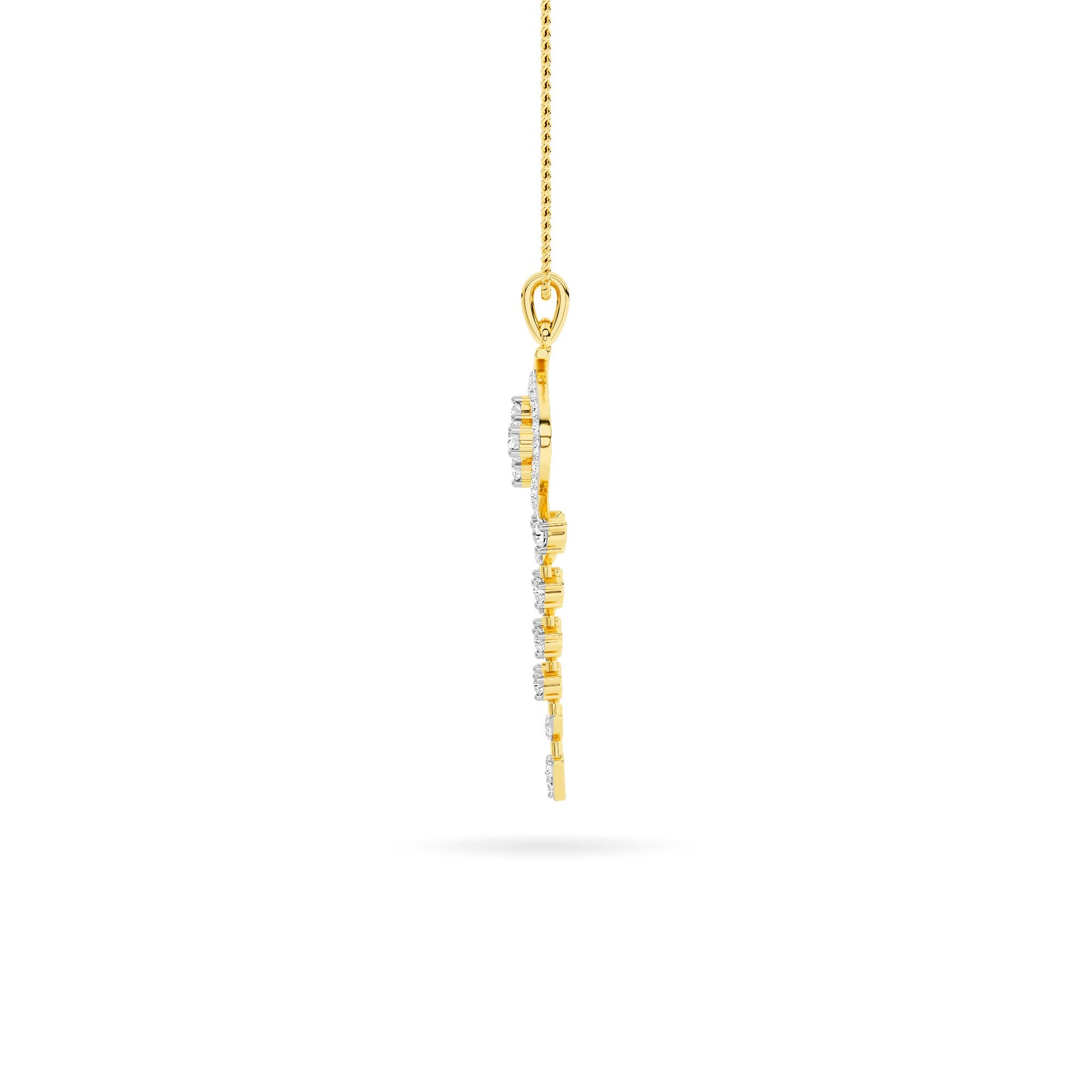 Rose Gold Spiral Diamond Pendant