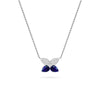 White Gold Sapphire Butterfly Diamond Necklace