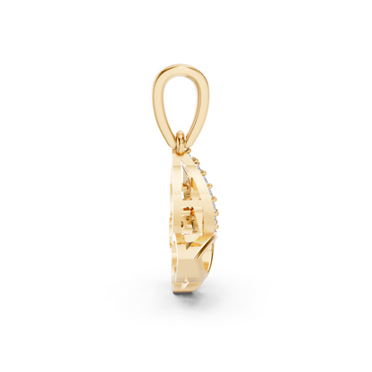 Yellow Gold Diamond Butterfly Wing Pendant