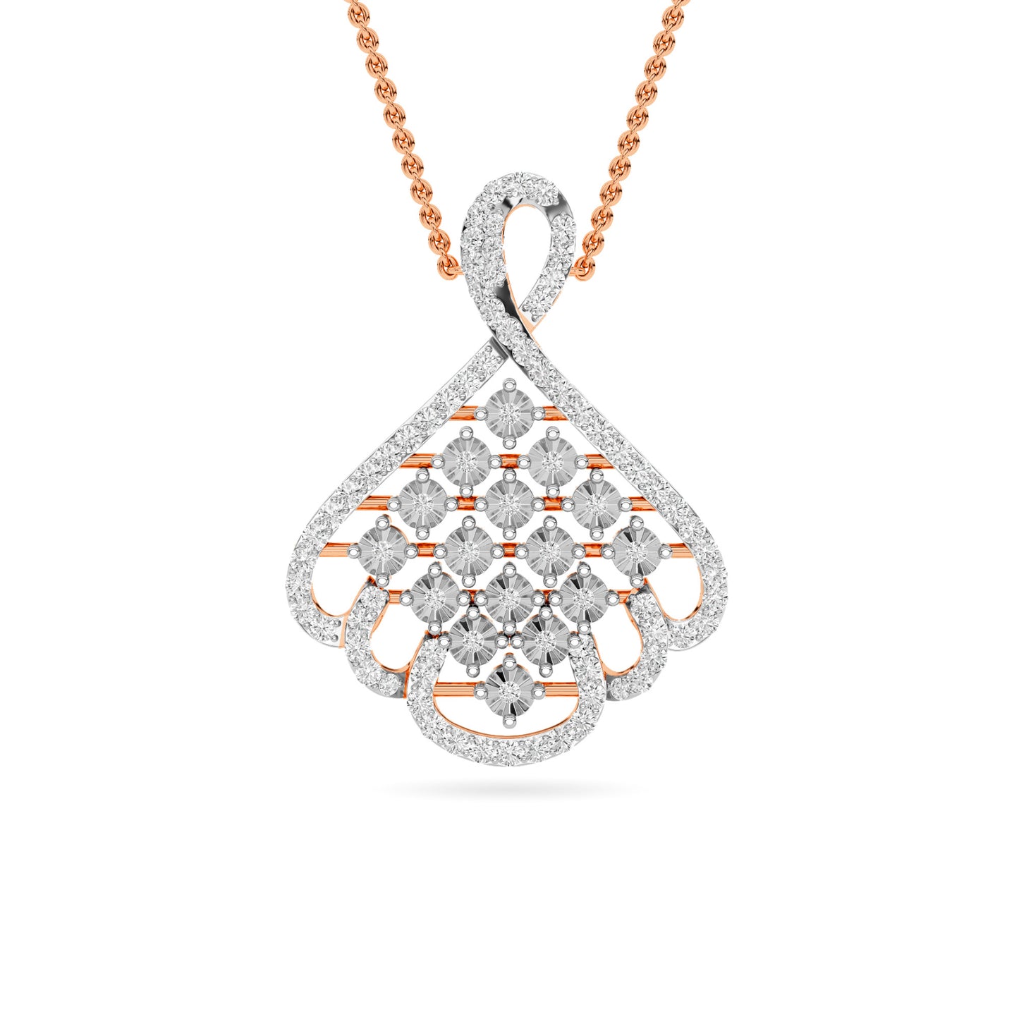 Snowflake Diamond Pendant 18K Yellow Gold