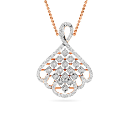 Snowflake Diamond Pendant 18K Yellow Gold