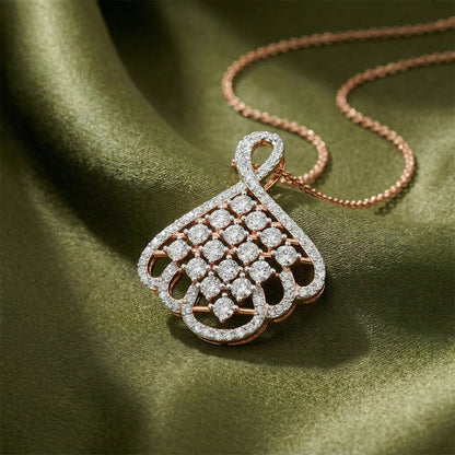Snowflake Diamond Pendant 18K Yellow Gold