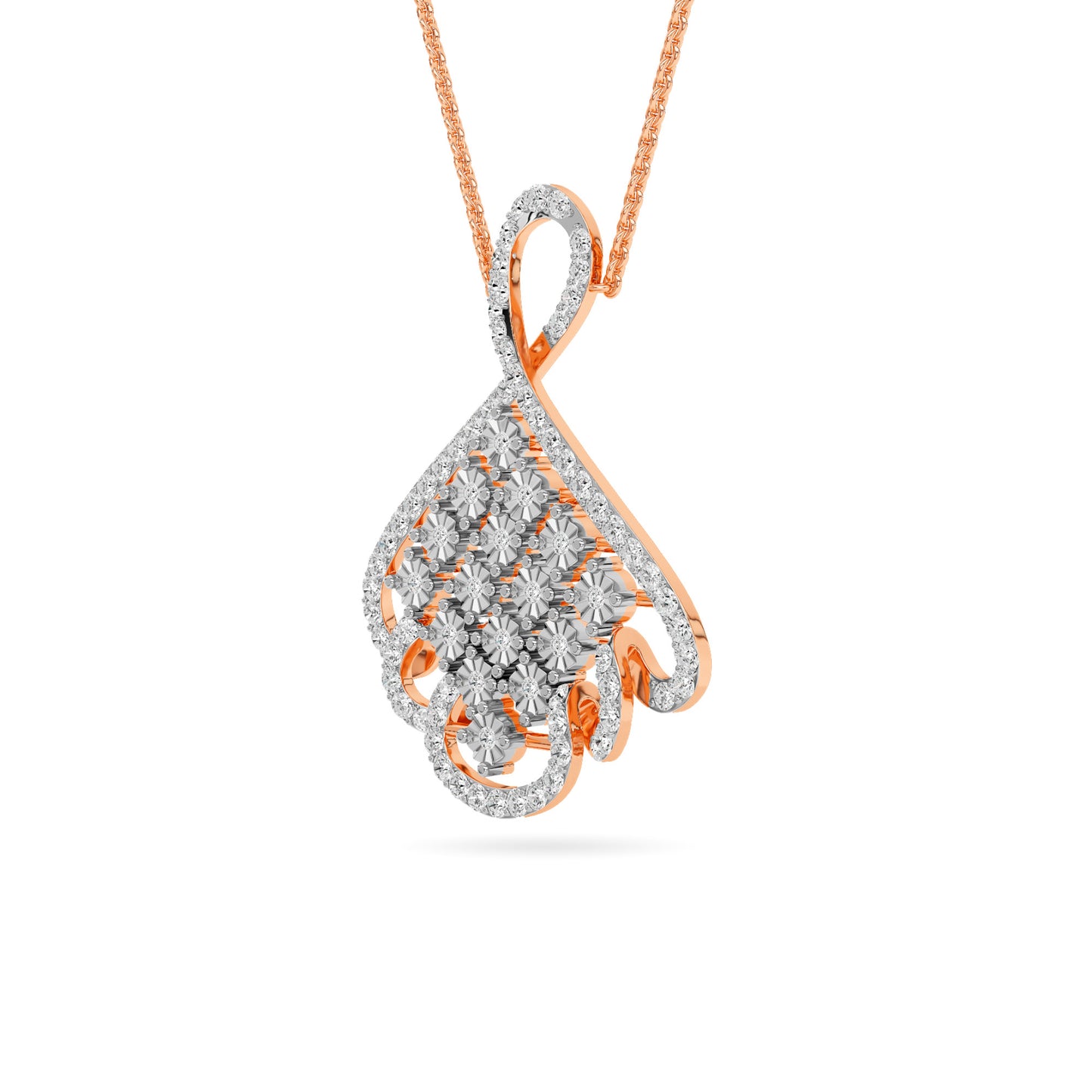 Snowflake Diamond Pendant 18K Yellow Gold