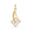 Yellow Gold Geometric Diamond Square Pendant
