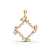 Yellow Gold Open Diamond Geometric Frame Pendant