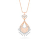 Rose Gold Peacock Diamond Feather Pendant