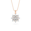 Rose Gold Star Diamond Floral Pendant