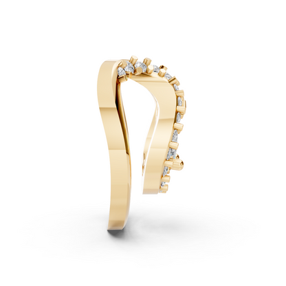 Yellow Gold Pear Solitaire Horseshoe Pendant