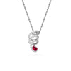 White Gold Ruby Scroll Diamond Pendant